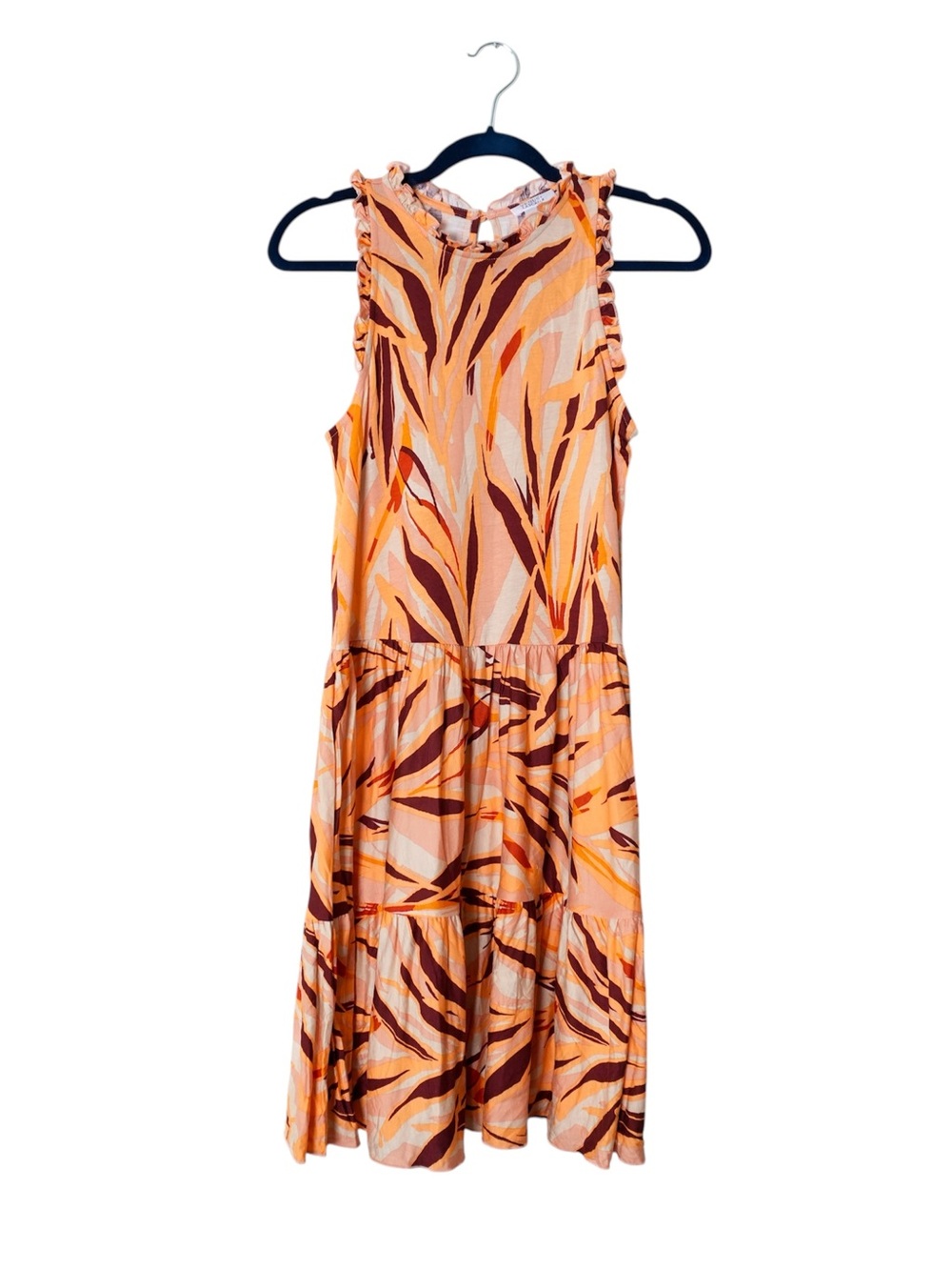 Venus x Lascana Ruffle Trim Tropical Vacation Beach Dress